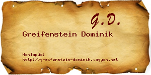 Greifenstein Dominik névjegykártya